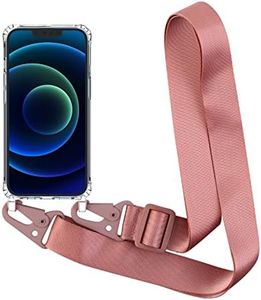 2NSPDRGNI Funda con Cuerda Compatible con iPhone 6 Plus/7 Plus/8 Plus 5.5,Colgante Collar Correa de Cuello Cadena Cordón Transparente Case,Rose Gold