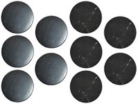 Shungite World 10 pcs Shungite Stickers Set Round 30 mm Polished and Unpolished (5 of Each) for Cell Phone Case Tablet Laptop Computer - Energy Shungite Stones Protection Plate with Carbon Fullerenes