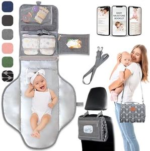 Portable Changing Pad for Baby Shower Gifts & New Mom Gifts, Travel Diaper Changing Pad for Newborn, Large Waterproof Baby Changing Mat, Foldable & Detachable Diaper Changing Station by Pillani
