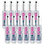 X3 Clean Germ Attack Mini Hand Sanitizer Spray - Alcohol Free and Fragrance Free - Pocket Size 8ml Bottles (Pack of 12)