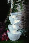 EXPLEASIA Stacked Pot Water Fountain for Home, Office, Garden White Color Medium (73X40X30)