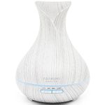 Essential Oil Diffuser, ASAKUKI 400ML Premium Quiet 5-in-1 Humidifier, Natural Home Fragrance Diffuser with 7 LED Color Changing Light and Easy to Clean by ASAKUKI - White Wood Grain