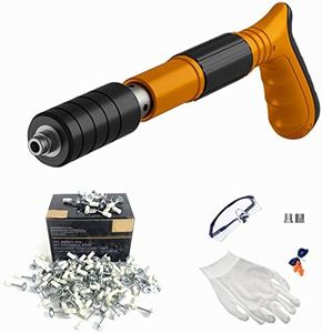 Manual Mini Nail Gun Made of Steel 3 Speed Power Adjustable Wall Nail Guns for Ceiling/Wire Hider/Attachment Installation Closure Tool with 100 Pieces Round Nails