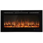 Dreamflame 36 inch Electric Fireplace Insert for Living Room,Led Recessed Fireplace with Touch&Remote Control Setting Timer,Multiple Flame&Light Color, Temperature,Heater 750/1500W,Black