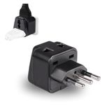 Orei India to Italy, Libya, Chile & More (Type L) Travel USB Adapter Plug - 2 in 1 - Ce Certified - Rohs Compliant -Black Color (Db12A-Blk)
