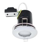 MiniSun Pack of 4 Fire Rated Bathroom/Shower IP65 Polished Chrome Domed Ceiling Downlights - Complete with 5w LED Bulbs [6500K Cool White]