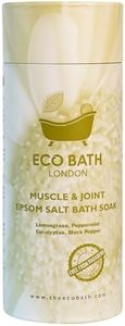 Eco Bath London Muscle & Joint Epsom Salt Bath Soak – Made in UK | Magnesium Bath Salts with Lemongrass, Peppermint, Eucalyptus & Black Pepper Oils | Recovery & Muscle Relief Soak - 2.2 LB (1kg)