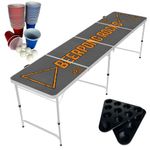 Vitavalley Beer Pong Table - The Cheap Alternative, Folding Table with Ball Holder and 6 Balls, Durable and Washable, Ideal for Festivals and Parties