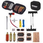 WINTOWIN Motorcycle Tire Repair Kit with Co2 Inflator and Cartridges for Tube and Tubeless Tires,ATV Flat Tire Repair Kit Compact Trail Tire Repair Kit