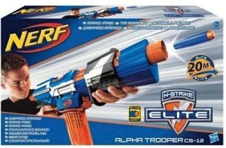 Hasbro Strike Alpha Trooper Rifle de asalto de juguete - armas de juguete (Rifle de asalto de juguete, 8 año(s), Niño, Negro, Azul, Naranja, Color blanco, Nerf, 20 m)