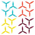GEMFAN 5043 3-Blade Propellers 5 Inch Props (5.0 x 4.3) CW CCW for RC FPV Drone Quadcopter (Mixed Colors)