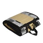 KALA DARSHAN CRAFTS BAZAAR - Foldable Mat with Korai River Grass Chatai 2.5 X 6 Feet 15MM Soft Foam Light Black Cotton Fabric, Reduced Back Pain Portable