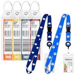 Luggage Tags & Lanyard Bundle - Disney Cruise Lines - Tag Holders [4 Pack] & Cruise Lanyards [2 Pack] Large Tag Holders for Cruise Ship eTags 2024 & 2025 - Clear & Waterproof (Royal & Navy Blue)