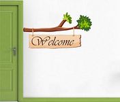 Decal O Decal ' Welcome for Entrance Door with Tree Branch ' Wall Stickers (PVC Vinyl,Multicolour)