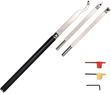 Carbide Tipped Woodturning Tools Wood Turning Tool Set of 3 with Interchangeable Handle for Wood Lathe, 3 Tools with aluminum alloy Grip Handle，Typ：AT03