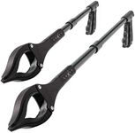 Grabber Reacher Tool - 2 Pack - Newest Version Long 19/32 Inch Foldable Pick Up Stick - Strong Grip Magnetic Tip Lightweight Trash Picker Claw Reacher Grabber Tool for Elderly Reaching, Luxet (Black)