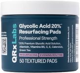 QRxLabs Glycolic Acid 20% Resurfacing Pads for Face & Body with Vitamins B5, C & E, Green Tea, Calendula, Allantoin - Exfoliates Surface Skin and Reduces Fine Lines and Wrinkles - Peel Pads