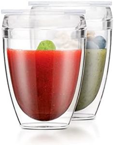 Bodum Australia Pty Pavina to Go, 2 pcs Double Wall Tumbler, 0.3 Litre, with lid, K11849-10SA, Transparent, 10 Count (Pack of 1)