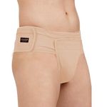 Inguinal Hernia Supporter || MODERATE COMPRESSION || Hook & Loop Closure || Scrotum Support || Gym & Daily Use Supporter || Relieve Pain and Swelling || Stretchable || Cotton-Lycra Fabric || Breathable Cotton-Lycra (Beige, Large)