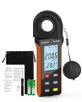 Lux Meter Digital Illuminance Light Meter, WapoRich Luxmeter Handheld Measure 1~400,000Lux/FC with Ambient Temperature Backlight Test for Photography Plants LED Light (RQ-5000A)