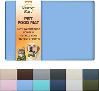 Neater Pet Brands Neater Mat - Waterproof Silicone Pet Bowls Mat - Protect Floors from Food & Water (Light Blue, 32" x 24" Silicone)