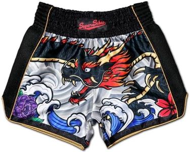 Muay Thai Shorts for Men and Women Kickboxing Thaiboxing Boxing Trunks MMA Fight Gear Irezumi Dragon L