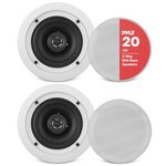 PYLE PDIC81RD In-Wall / In-Ceiling Dual 8-Inch Speaker System, 2-Way, Flush Mount, White (Pair)