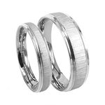 Everstone His and Hers Titanium Ring Set Matching Wedding Rings Titanium Silver Bands UK size H to Z7