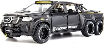 Invite Mrcedes Benz Class X Pickup Truck 1:28 Diecast Scale Model Metal Pull Back Toy car for Kids with Openable Doors & Light, Music Toy Vehicle for Kids.【Color As Per Stock】