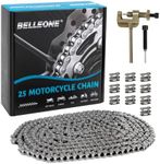 Belleone #25 Roller Chain - 10 Feet #25 Chain with 10 Connecting Links & Chain Breaker for Go Karts, Mini Bikes, Scooters, Dirt Bikes, Razor Motorcycles, Pocket Bike and Bycicles - 480 Links