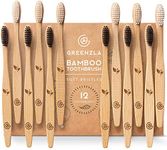 Greenzla Bamboo Toothbrushes (12 Pack) | BPA Free Soft Bristles Toothbrushes | Eco-Friendly, Natural Bamboo Toothbrush Set | Biodegradable & Compostable Charcoal Wooden Toothbrushes