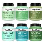 CrafTreat Green Teal Family - Chalk Paint Set for Wood Furniture, Wall, Home Decor, Glass, DIY Craft - Matte Acrylic Multi Surface Paint - 250 ML Each | Pack of 6