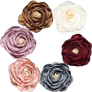 Men's Handmade Flowers brooch Lapel Pin Flower Boutonniere Set Handmade For Suits 6PCSGift (B)