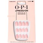 OPI xPRESS/ON Bubble Bath - Nude Pink Short Round Press On Nails - With Nail Glue - Long Lasting, Reusable & Non-Damaging Short False Nails