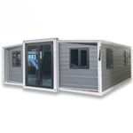 Prefabricated Tiny House to Live in, Mobile Prefab House with Lockable Doors and Windows, Outdoor Storage Shed with Restroom, Kitchen, Cabinet, Sink, Outlets & Light Switches (19 x 20FT) (Grey/White)