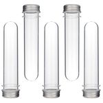 5 Pcs 100ml Plastic Test Tubes with Lid, Clear Test Bottle Reusable Transparent Sealing Container Tubes Sample Storage Tub (100ml)