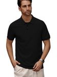 Leriya Fashion Solid Regular Fit Casual Old Money Polo t Shirt for Men (LF-MT-1138_Black L)