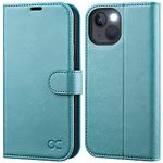 OCASE for iPhone 14 Case, Premium PU Leather iPhone 14 5G Wallet Case Flip Phone Cover with[RFID Blocking][Card Holder][TPU Inner Shell] for the 6.1 Inch 2022 5G,Mint Green