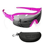 RayZor Sports Wraparound Sunglasses for Men & Women - Cycling Sunglasses - Running Sunglasses - Cricket Glasses - Hiking - Cycle - Golf, UV400 Protection - Wraparound Lightweight Running Shades