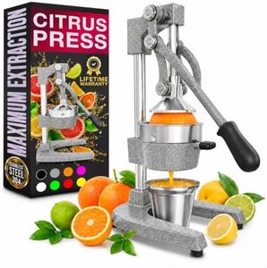 Cast Iron Juicer Hand Press, Heavy-Duty Squeezer (Silver)