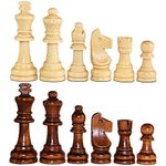 ASNEY Wooden Chess Pieces Tournament Staunton Wood Chessmen Pieces Only 3.15ââ‚¬ King Figures Chess Game Pawns Figurine Pieces Includes Storage Bag