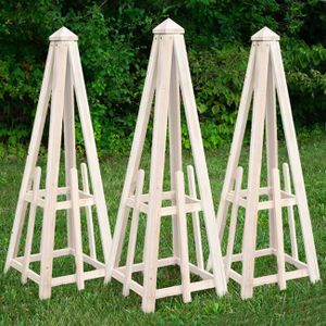 Standard Pyramid Trellises, Whitewashed, 46" H, Pack of 3