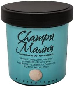 CHAMPÚ DE SAL formulado a base de sal marina que proporciona brillo, cuerpo y volumen a los cabellos finos. Tamaño de 400g.