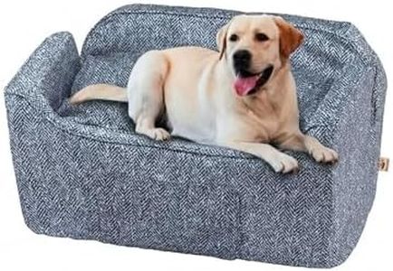 Snoozer Dog Car Seat with Storage Tray: Lookout II Dog Booster Car Seat for Pets up to 34lbs, Helps Alleviate Travel Sickness & Fear for Dogs, Removable Washable Cover – Palmer Indigo, Size Large