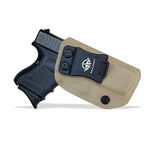 Glock 26 Holster IWB Kydex for Glock 26 / Glock 27 / Glock 33 Pistol Case - Inside Waistband Carry Concealed Holster Glock 26 / Glock 27 Holsters IWB Kydex Guns Accessories (Tan, Right Hand)