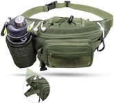 HCM Fanny Pack with Water-Bottle-Holder, Hiking Waist Pack Hip Bum Bag for Men Women Outdoor Hiking, Cycling, Climbing, Fishing, Dog Walking