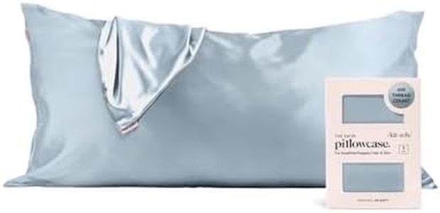 Kitsch Federa in raso king size, più morbida della seta di gelso, per capelli e pelle, traspirante, liscia, rinfrescante, 48 x 91 cm, con cerniera, regalo per donne, mamme, uomini, blu foschia,