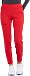 Cherokee Women's Mid Rise Tapered Leg Jogger Scrubs Pant, Red, Medium Tall