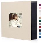 Miaikoe Photo Album 6x4 1000 Pockets Slip in Large Capacity Album for Family Wedding Anniversary Linen Album Book Holds 1000 Horizontal and Vertical 10x15cm Photos(1000 Pockets, Beige)