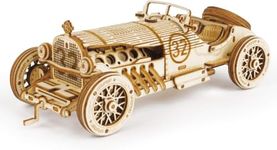 ROKR Car Wooden Model kit For Adult - 3D Puzzle Model Building Kits - Christmas Birthday Gifts For Teens and Adults (Grand Prix Car)